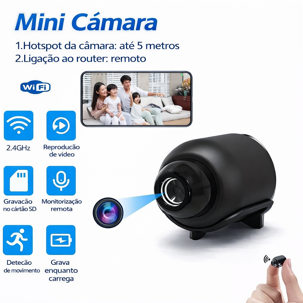 MicroVigi HD™ - Mini Câmara de Segurança Inteligente